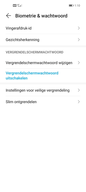 Uw telefoon is nu beveiligd met een schermvergrendeling