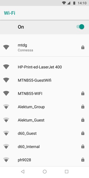 Ora sei connesso alla rete Wi-Fi
