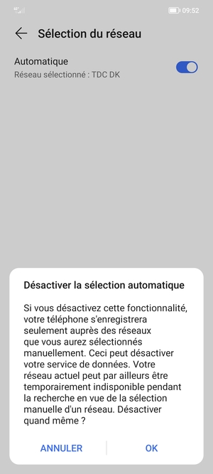 Sélectionnez OK