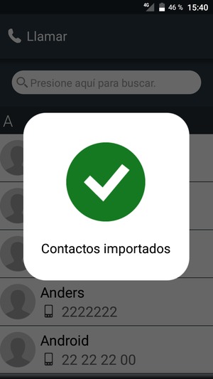 Sus contactos han sido añadidos a su Doro