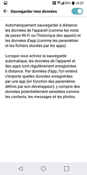 Sélectionnez le bouton Retour