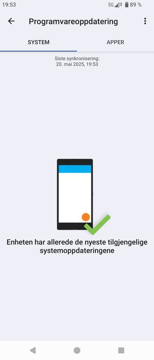 Hvis telefonen din er oppdatert, vil du se følgende skjermbilde