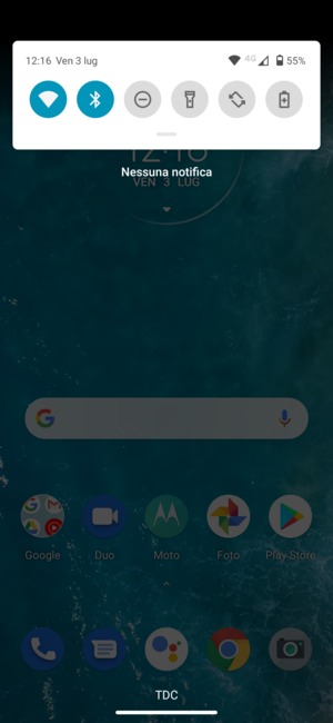Scorri nuovamente verso il basso il menu in alto