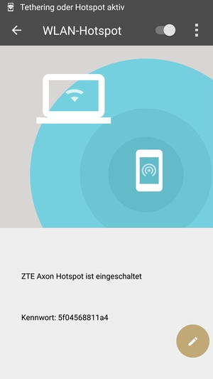 Ihr Handy ist jetzt für die Verwendung als Modem eingerichtet