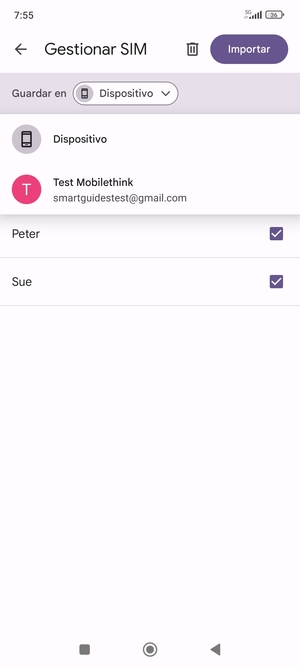 Seleccione su cuenta Google