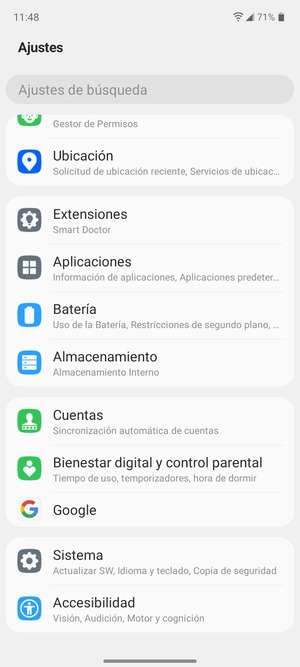 Desplácese y seleccione Sistema