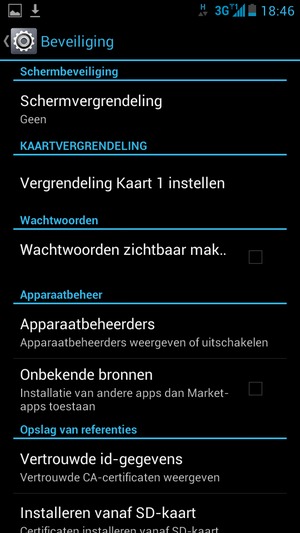 Selecteer Schermvergrendeling