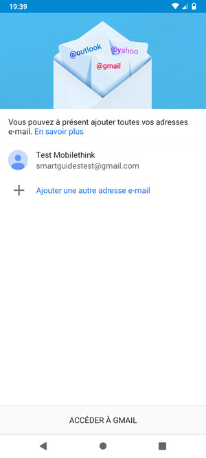 Sélectionnez ACCÉDER À GMAIL