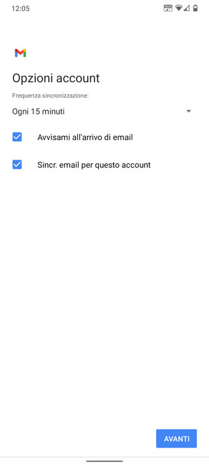 Seleziona AVANTI