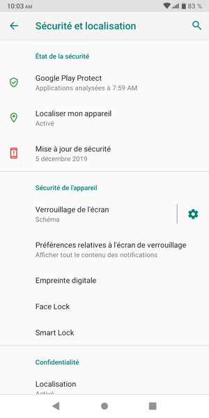 Votre téléphone est maintenant sécurisé par un écran de verrouillage