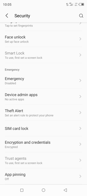 To change the PIN for the SIM card, scroll to and select SIM card lock