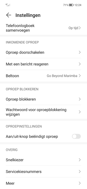 Scroll naar  en selecteer Meer