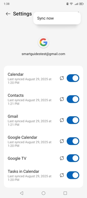 Select Sync now