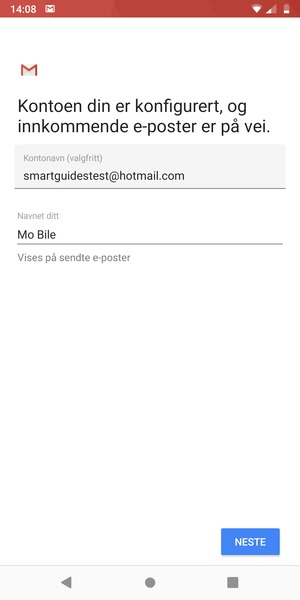 Gi kontoen din et navn, og skriv inn navnet ditt. Velg NESTE