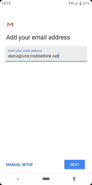 Enter your Email address and select NEXT