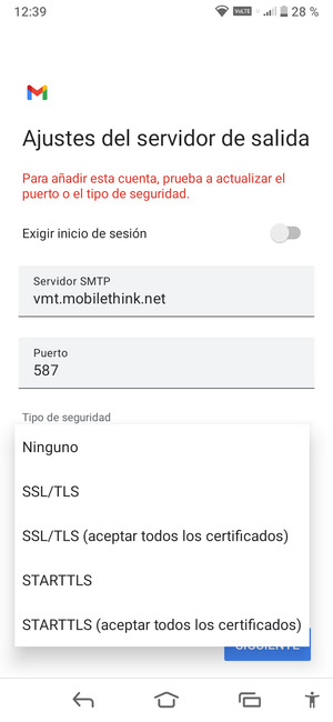 Seleccione Ninguno