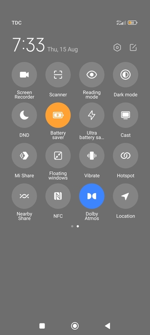 Turn on Battery saver