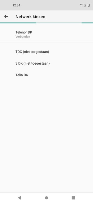 Selecteer een netwerkoperator uit de lijst