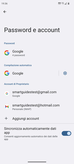 Seleziona il tuo account Google