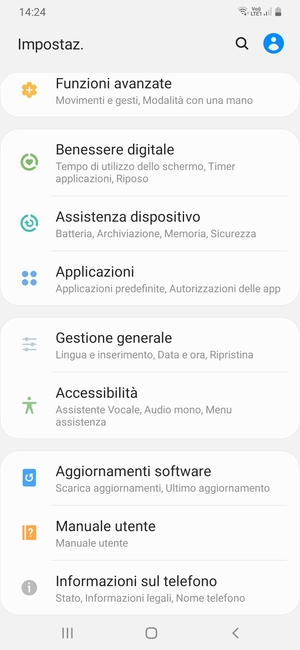 Scorri e seleziona Aggiornamenti software