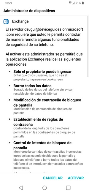 Seleccione ACTIVAR