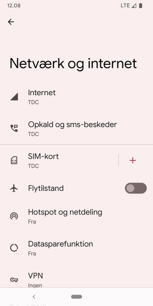 Vælg Hotspot og netdeling