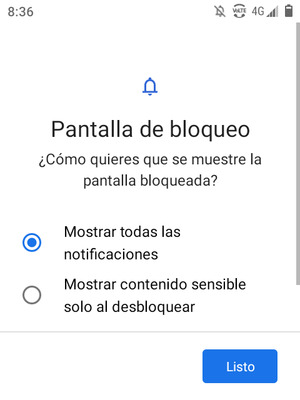 Seleccione la opción deseada y seleccione Listo