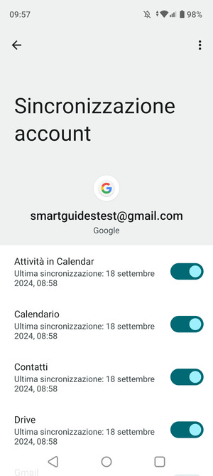 Seleziona il tasto Menu