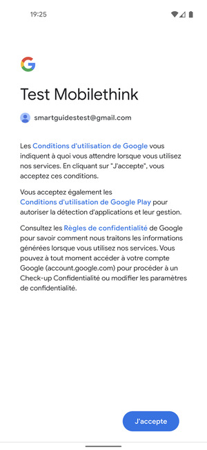 Sélectionnez J'accepte