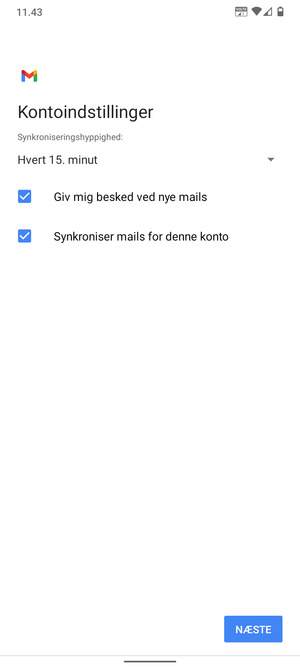 Vælg NÆSTE