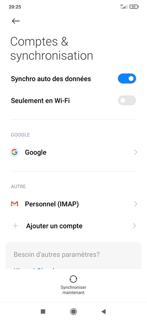 Sélectionnez Google