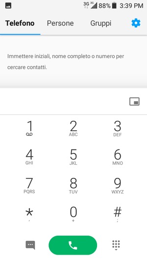 Premi e tieni premuto il numero 1