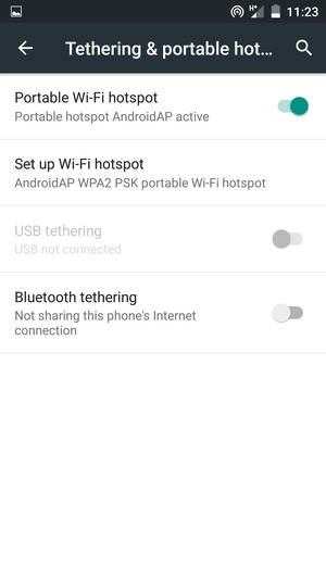 Your phone is now set up for use as a modem