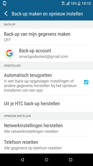 Selecteer Back-up van mijn gegevens maken