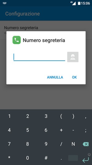 Inserisci Numero segreteria e seleziona OK