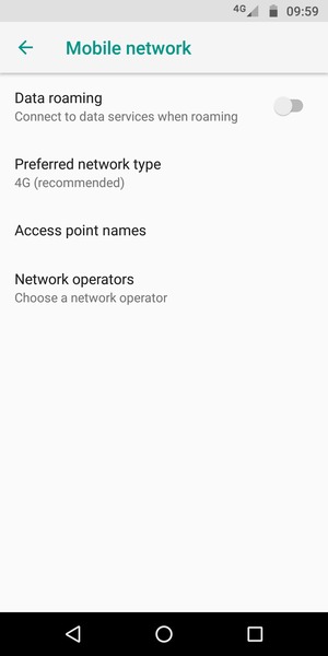 To change network if network problems occur, select Network operators