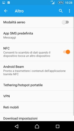 Seleziona Reti mobili