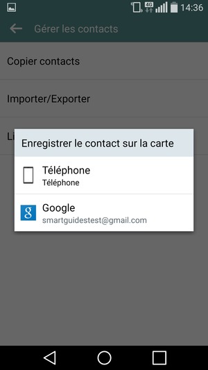 Sélectionnez votre compte Google