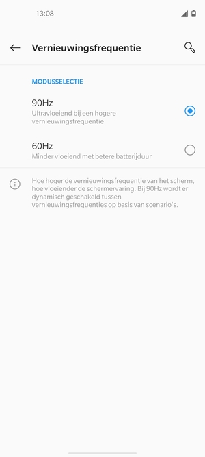 Selecteer 60Hz