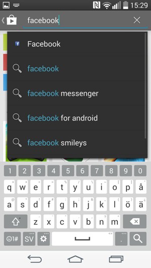 Ange app-namnet och välj Sök