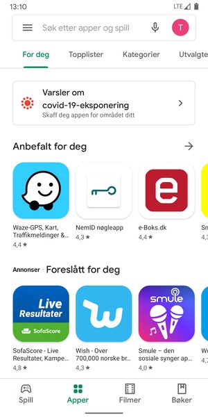 Velg søkefelt