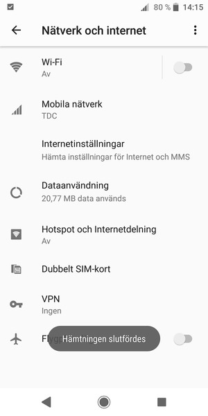 Välj Mobila nätverk