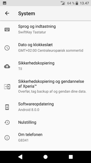 Vælg Sikkerhedskopiering