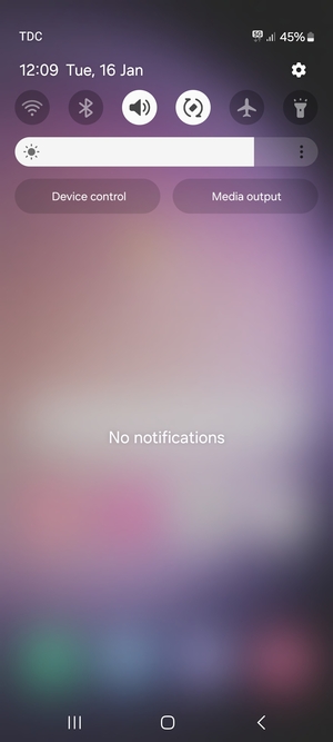 Slide down the top menu again