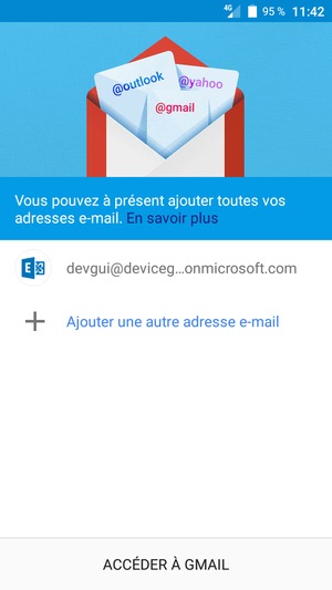 Sélectionnez ACCÉDER À GMAIL