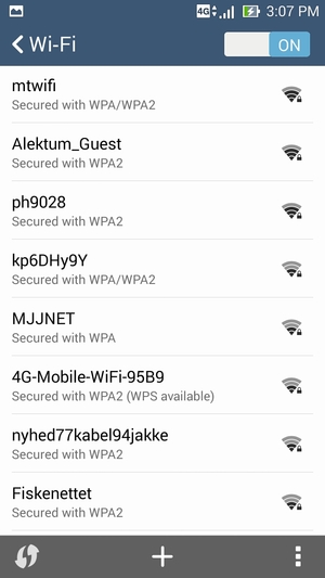 Select the wireless network you want to connect to