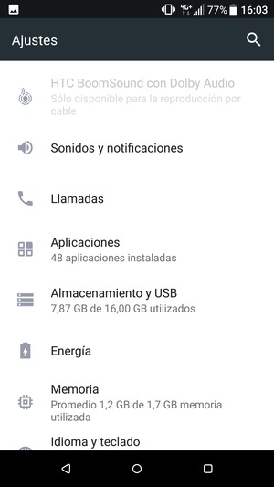 Desplácese y seleccione Energía