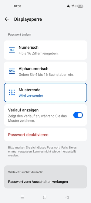 Ihr Handy ist jetzt mit einer Bildschirmsperre gesichert
