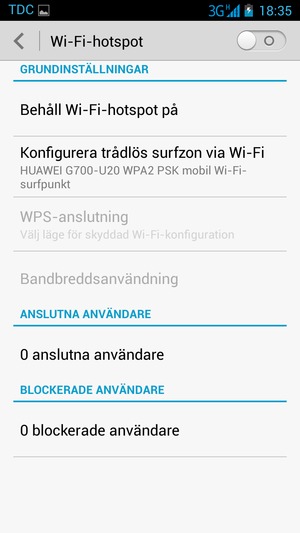 Välj Konfigurera trådlös surfzon via Wi-Fi