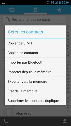 Sélectionnez Copier les contacts